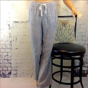 Caslon pinstripe blue/white drawstring pants- S